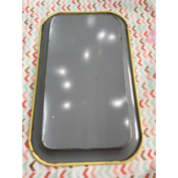 Vintage 50s Mid Century Modern Metal Serving Tray Yellow Roses 8.8" x 14.25" MCM - Picture 2 of 6